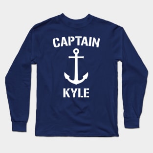 Nautical Captain Kyle Personalized Boat Anchor Long Sleeve T-Shirt